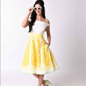 Unique Vintage Lemon Skirt